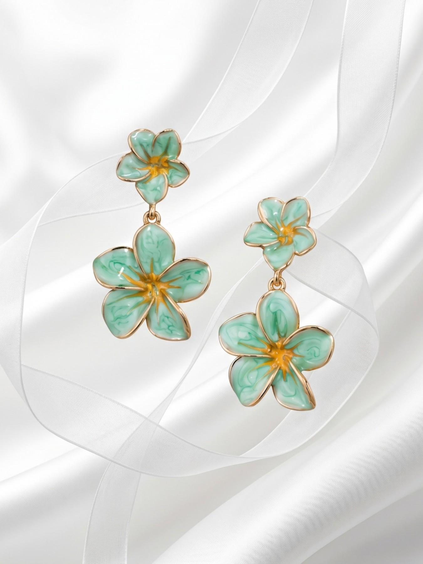 Elegant Flower Earrings for Women, Long Dangle Ear Jewelry, Chic and Versatile, Perfect for Any Occasion, High-End Style Accessories