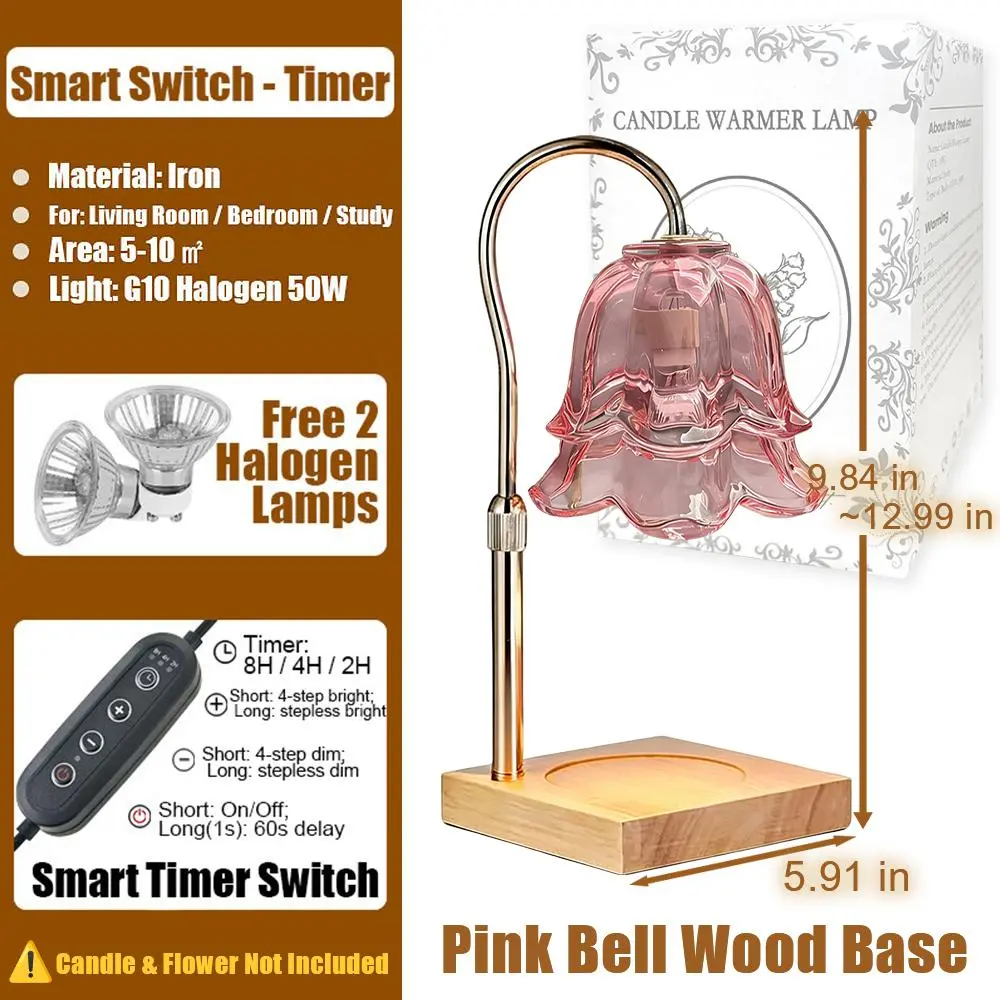 Pink Bell Wood Base