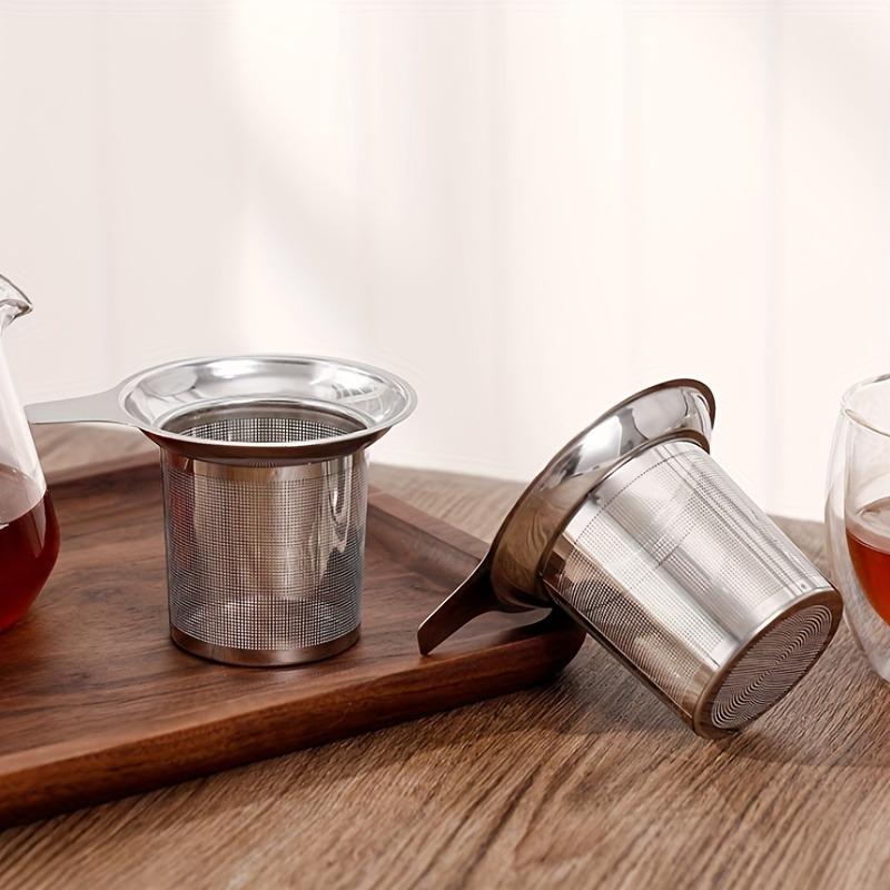 1pc Creative stainless steel tea strainer Bring a tea cup with a mesh separating tea maker Tea filter