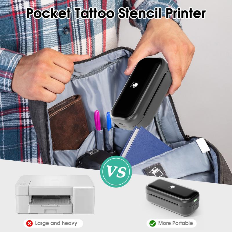 TP31 Mini Tattoo Stencil Printer, with 30pcs Transfer Paper,Battery super endurance,Bluetooth Phomemo Tattoo Machines Printer for Tattoo Beginners & Artists, Compatible with Tablet,Smartphone