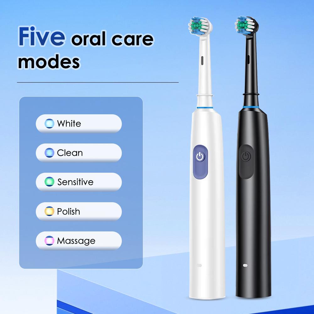 Rotating Sonic Electric Toothbrush with Multiple Modes, 8 Brush Heads, Deep Cleaning, Soft Multi-Layer Rotation, Ipx7 Waterproof