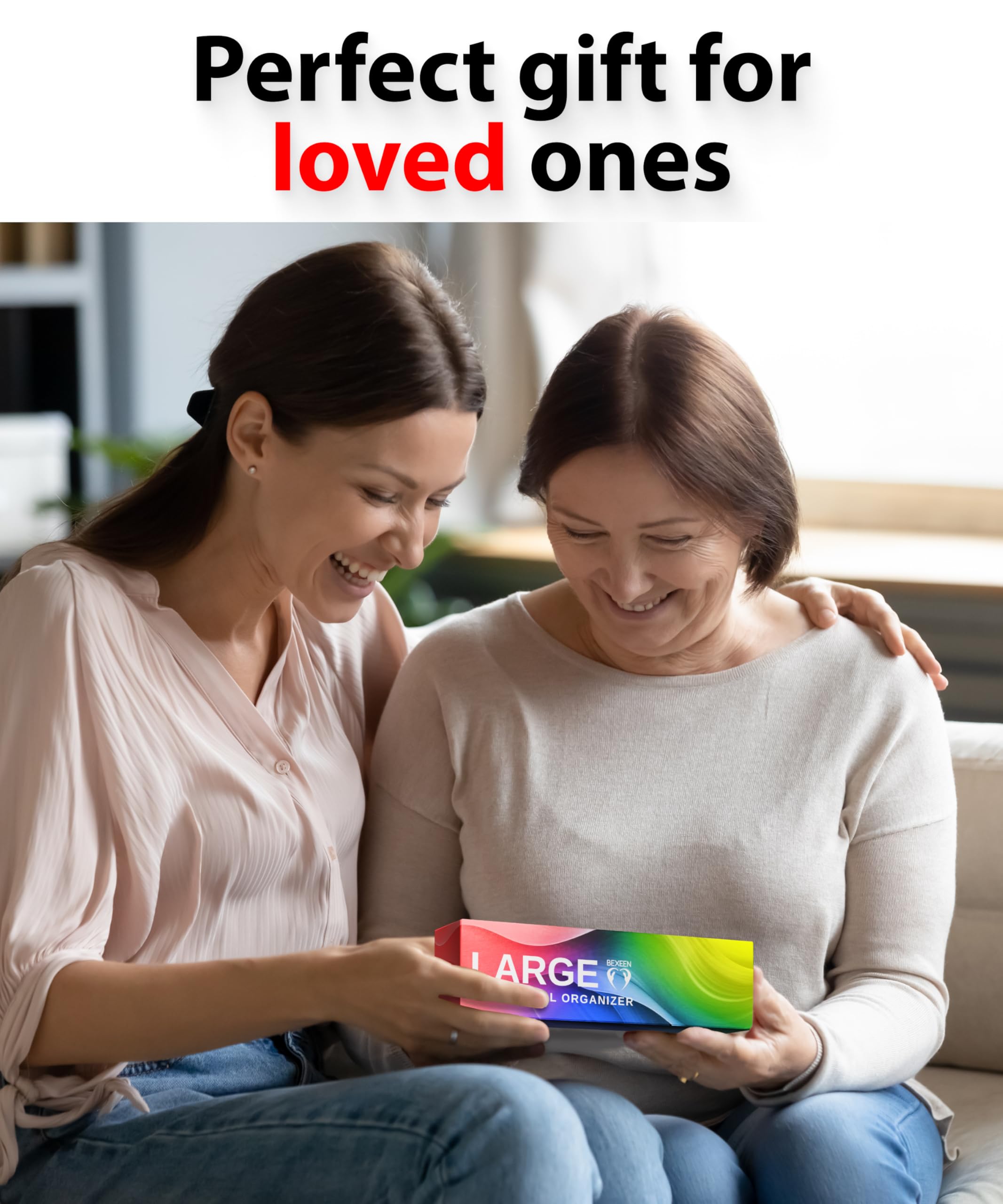 Extra Large Pill Organizer 2 Times a Day – XL Pill Box 7 Day with Big AM/PM Compartments – Fits Large Vitamins, Supplements & Gummies, Vitamin Dispenser, for 7 or 14-Day Use, Color-Coded, Senior-Friendly, No Spills, Medicine Organizer