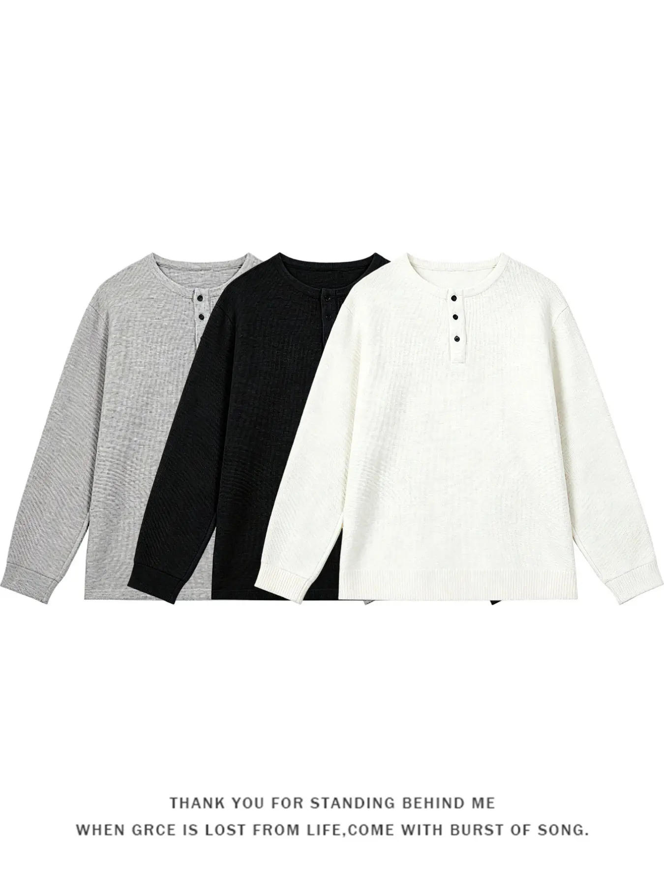 Men's Plain Waffle Knit Henley Shirt, Classic Casual Long Sleeve Button T-Shirt, Comfortable and Stylish Top for Daily Wear
