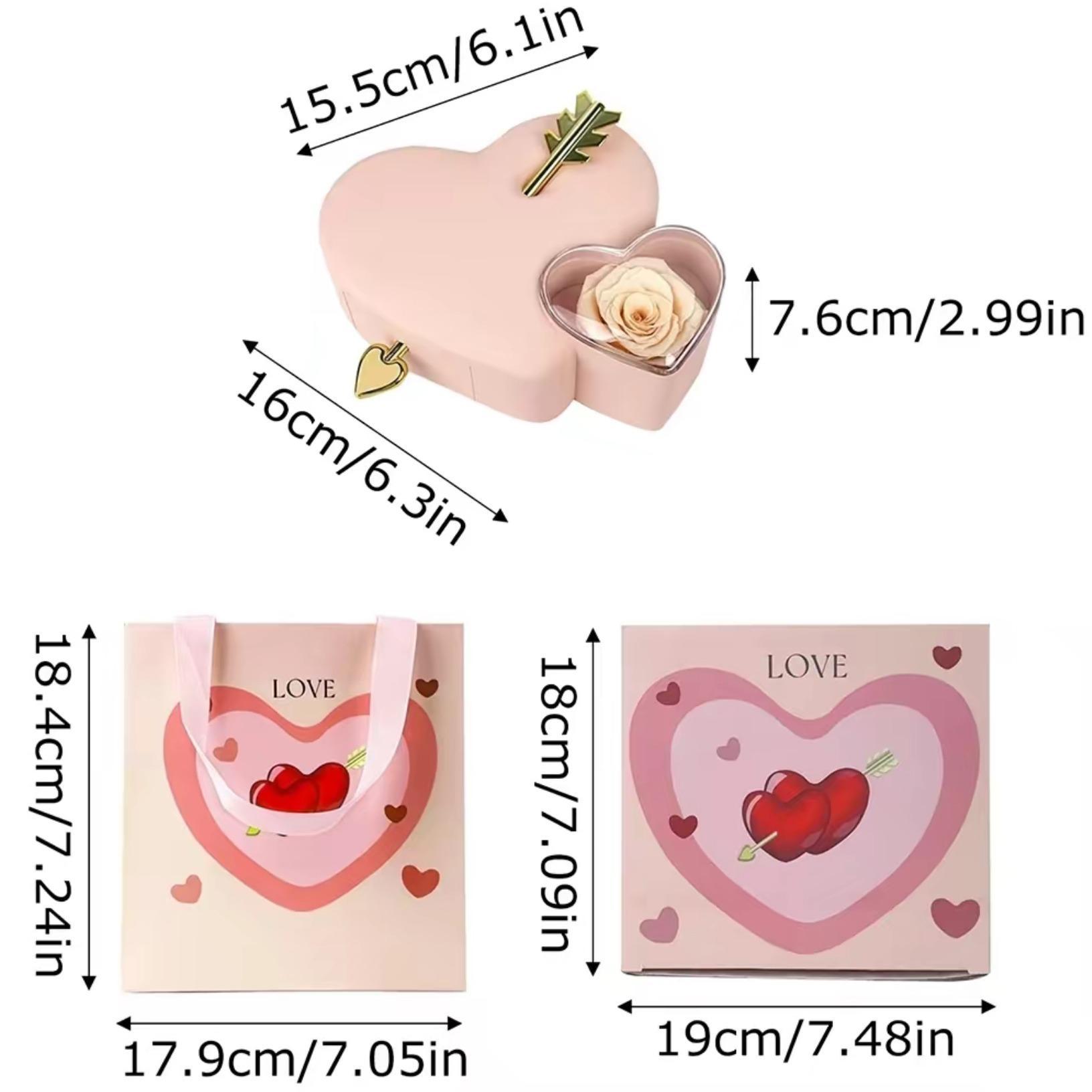 1PC Heart-Shaped Preserved Rose Jewelry Gift Box, Forever Rose with Jewelry Organizer, Perfect for Proposal, Wedding Favor, Bridal Gift, Mother’s Day Surprise, Back to School Gift for Girlfriend, Romantic Valentine’s Day Christmas Present