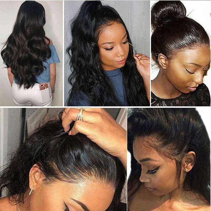 13x6 Lace Front Wigs Human Hair Body Wave Brazilian Hair Wigs For Women Natural Hair Line Pre Plucked Bleached Knots 13x6 HD Transparent Lace Frontal Wig 180% Density
