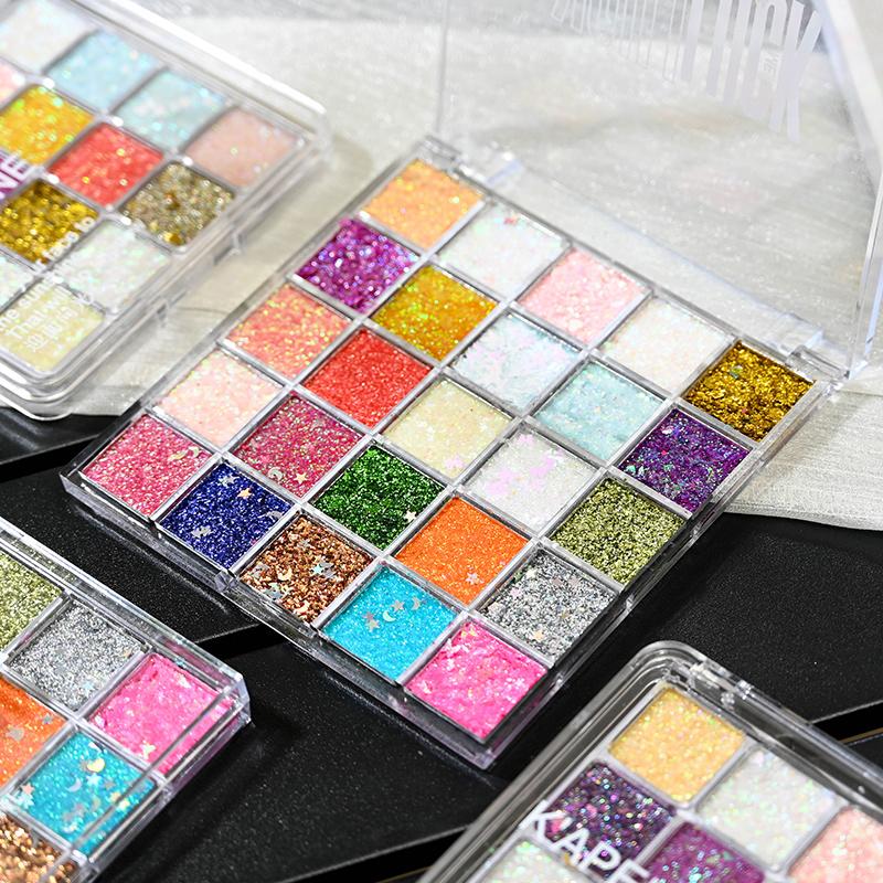 16 Color Shimmer Eyeshadow Palette, Shimmering Eyeshadow Palette, High Pigment Metallic Eye Shadow, Vibrant Makeup for Stunning Look, Daily Use, Parties, Dates