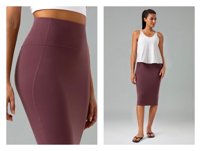 Colorfulkoala Women's Pencil Skirt Dreamlux High-Waisted with Back Slit for Office & Casual Wear