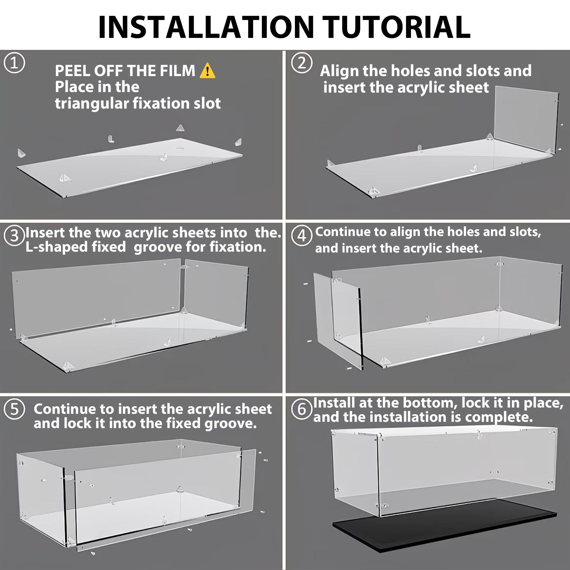 Acrylic Car Model Display Case, 1:14/1:18/1:24/1:32 Scale, Detachable Base, Dustproof, Easy Install, Gift for Car Enthusiasts