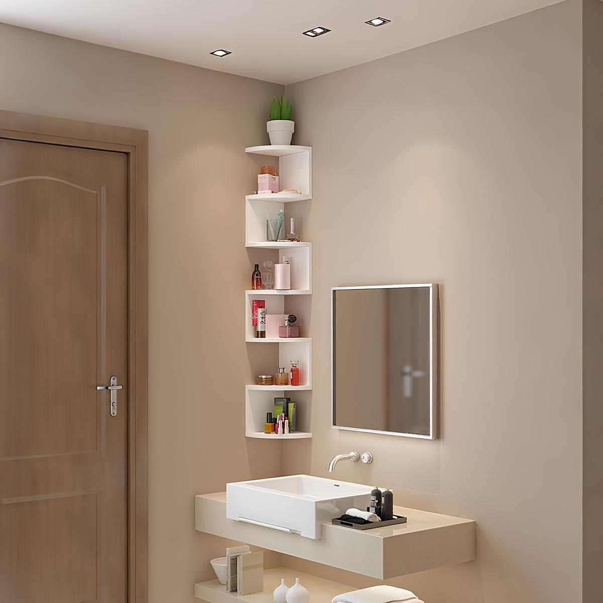 Home corner storage rack, wall triangular hanging storage shelf, corner divider, multi-level bookshelf for walls in kitchen, multi-layer wall-mounted storage, Wall Mounted Organizer