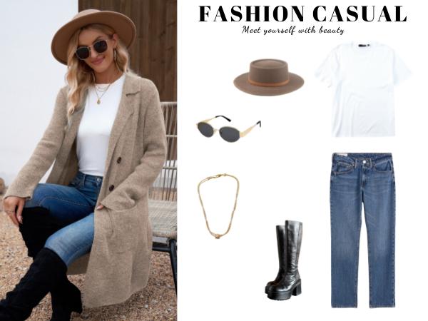 VIMPUNEC Fall Long Cardigan Sweaters for Women Trendy Open Front Coats Knit Winter Jackets Coatigan