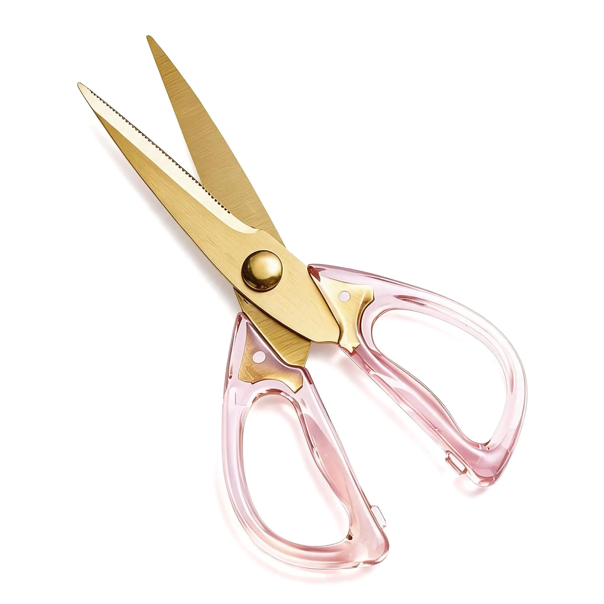 Stainless Steel Heavy Duty Kitchen Scissors, Multifunctional Sharp Food Shears for Cutting Chicken Bones, Fish, Vegetables, Food Grade Kitchen Shears with Transparent Handle for Home Cooking