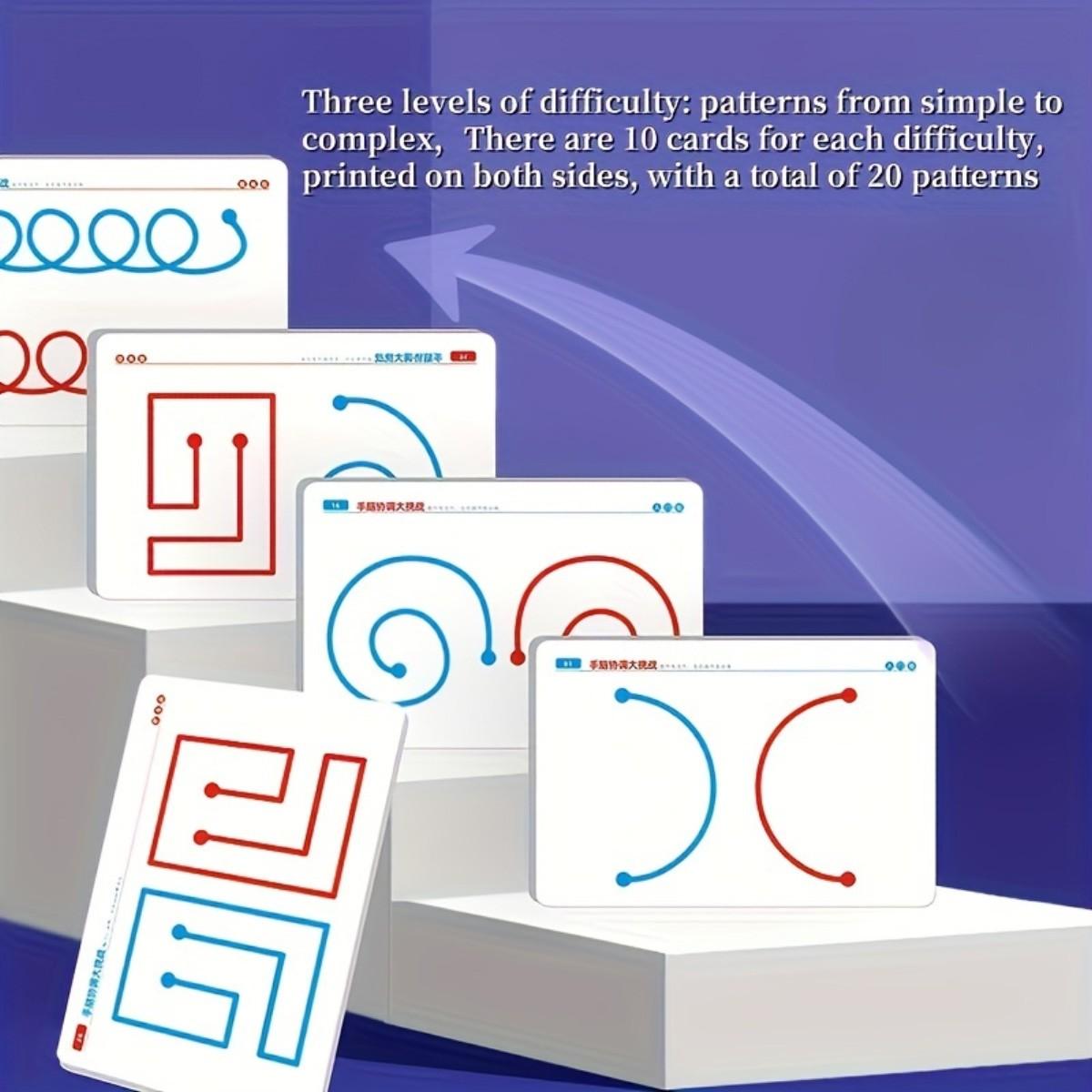 20 Piece Action Coordination Practice Set, Cardboard Material, No Batteries Required, Three Difficulty Levels, Ideal for Skill Development