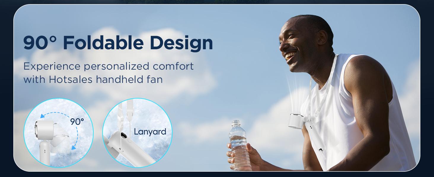 Portable Handheld Fan for Ice Application, 3 Speed USB Rechargeable 5000mAh Battery Operated, LED Display, Cooling Personal Fan for Women, Men, Travel, Camping, Outdoor