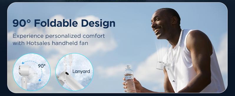 Portable Handheld Fan for Ice Application, 3 Speed USB Rechargeable 5000mAh Battery Operated, LED Display, Cooling Personal Fan for Women, Men, Travel, Camping, Outdoor