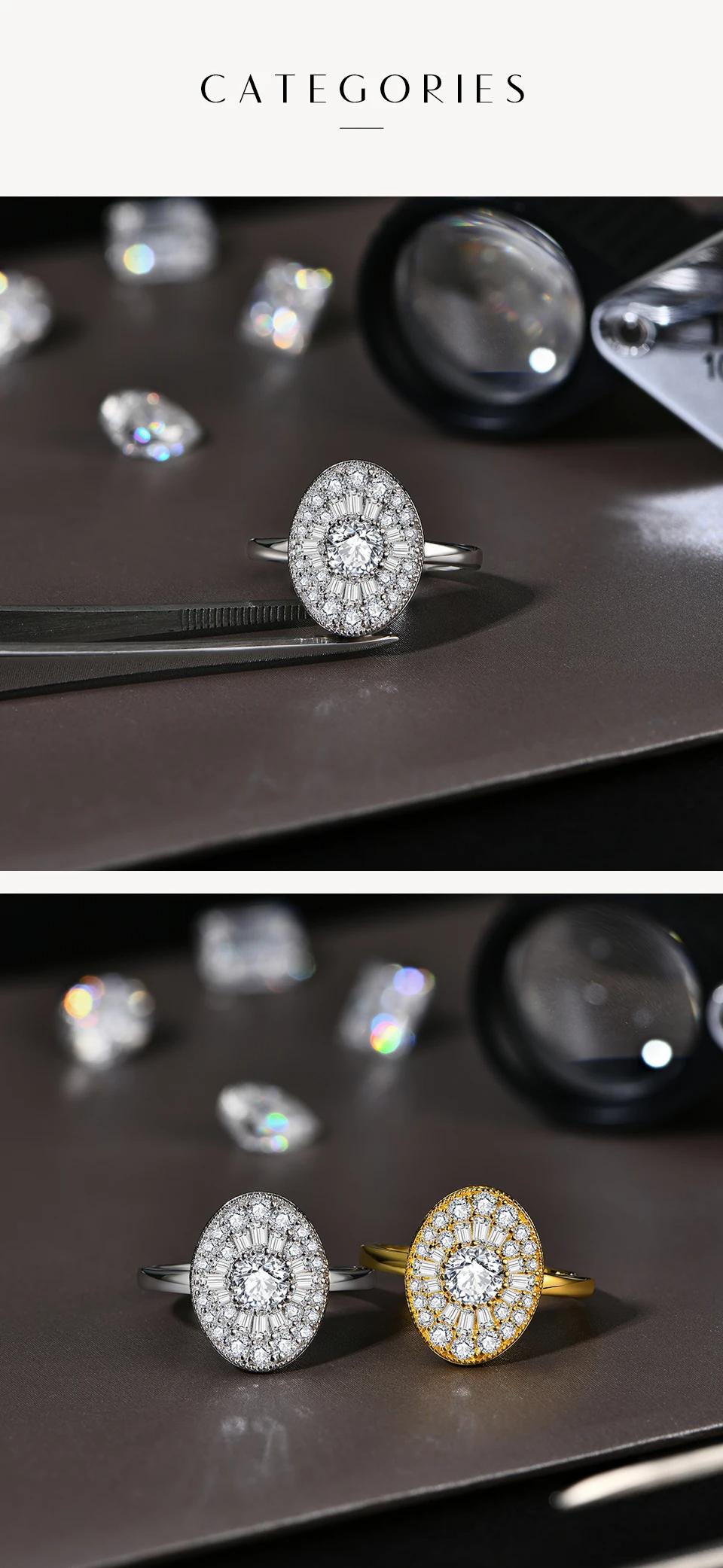 D/VVS1 Round Shape All Synthetic Moissanite Ring for Women Real 925 Sterling Silver Engagement Fine Jewelry BlackFriday Gift R111 SpringStatements