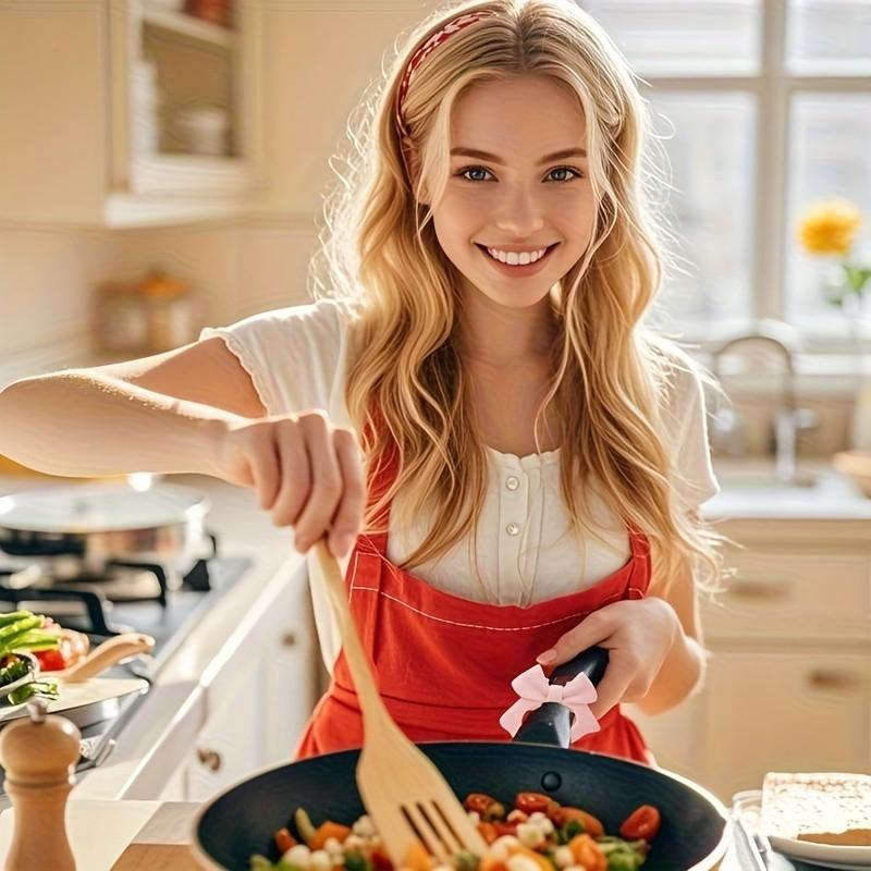 Cute Bow Silicone Spatula Holder, Space-Saving Kitchen Organizer, Heat Resistant, Scratch-Resistant, Compatible with All Stoves, Tableware