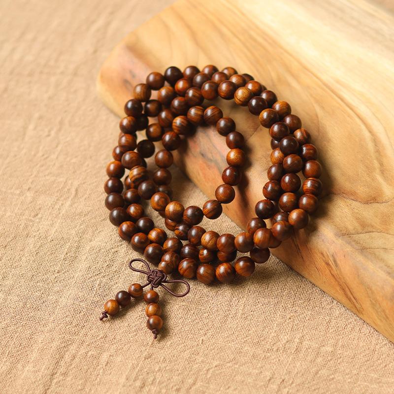 Sandalwood multi-bead stacked bracelets, new Chinese-style multi-ring wooden bracelets, Buddhist bead jewelry for meditation, odor-eliminating fragrant bracelets, collectibles