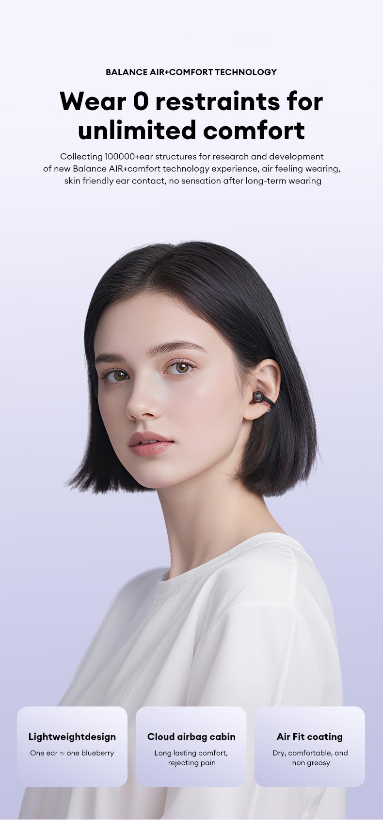 PAXA Clipbuds 7 Clip-on Design Wireless Headphones, Powerful Sound Effects for Music, Dustproof & Waterproof Sports Earbuds for Running, Workout, Audio