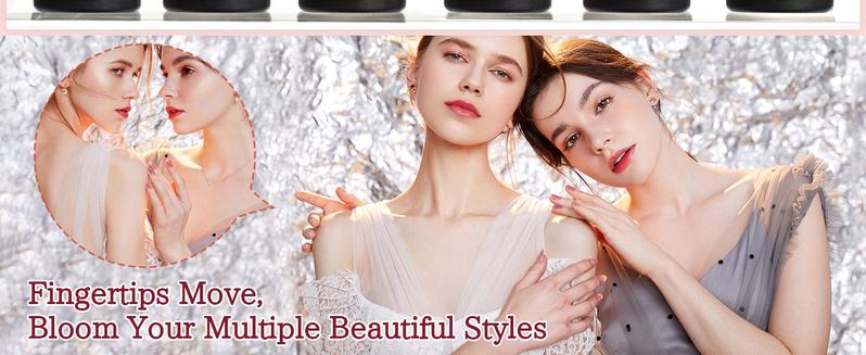 JODSONE Gel Nail Polish Kit 60 PCS with U V Light Soak off Base Top Coat Gel Polish 55 Shine Colors Gel Nail Kit Bright and Dark Brown Wine Red Series Manicure Set for Women and Girls