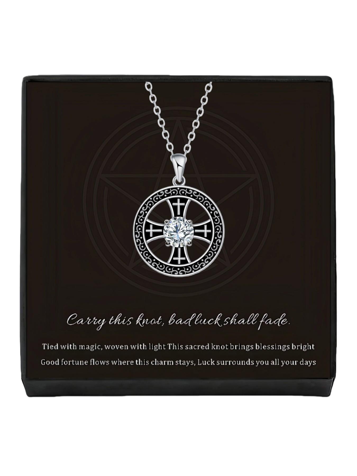 Cross Star Core · Black Silver Original niche vintage cross gem necklace, a must-have for spring and summer daily wear. A mysterious lucky necklace, perfect for Valentine's Day and all festive gifting.