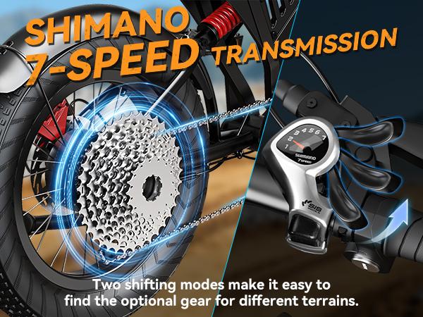 YOULON Electric Bike for Adults, 1500W Peak Brushless Motor 31MPH , 48V 20Ah Battery, 20" Fat Tire Ebike, Up to 50KM/H, 30° Climb,  7-Speed, Shock Absorption, Off-Road E-Bike with Long Range & All-Terrain Performance