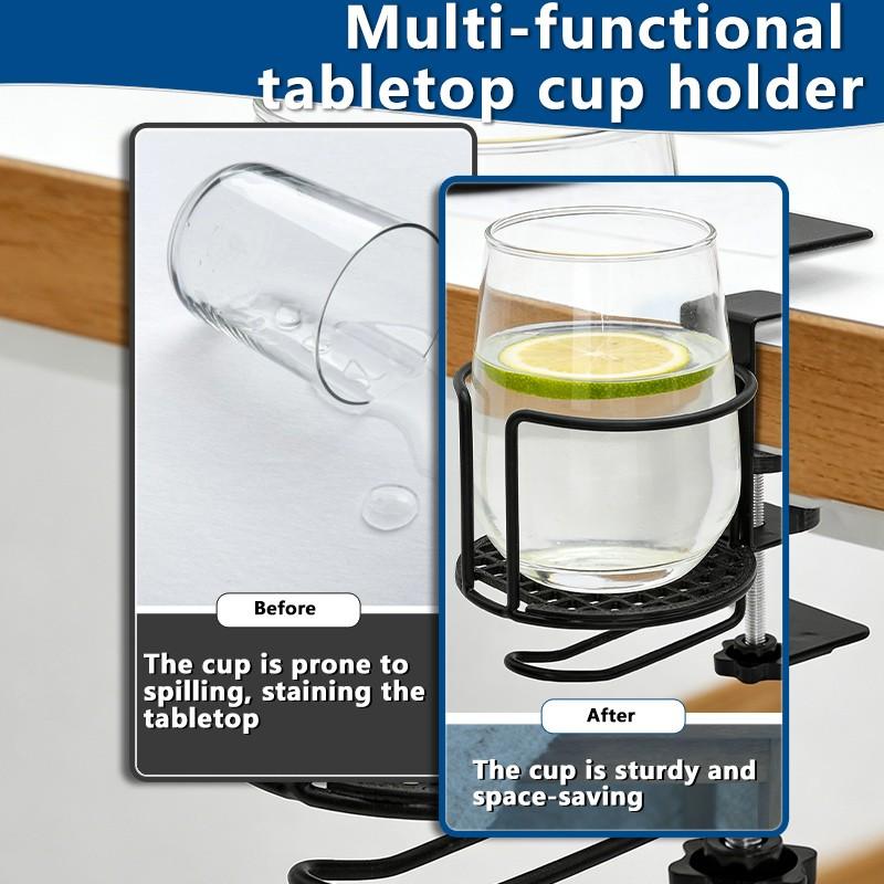 Metal Water Cup Holder Clip, Table Mount Cup Rack, Boat Yacht RV Beverage Bottle Coffee Tea Cup Stand, Durable and Practical Design