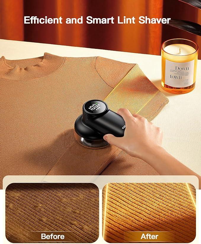 【Lentorgi】Electric fabric shaver, portable hair remover, Mite Removal,pet home, rechargeable, lint collection container, LED digital display, 6-blade blade, safety lock, 3 speeds, 2600mAh, lasts for 1 hour, suitable for clothes, sweaters, sheets, sofa 【Lentorgi】Electric fabric shaver, portable hair remover, Mite Removal,pet home, rechargeable, lint collection container, LED digital display, 6-blade blade, safety lock, 3 speeds, 2600mAh, lasts for 1 hour, suitable for clothes, sweaters, sheets, sofa