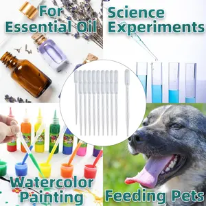 100-Pack 3ML Dropper Set, Disposable Pipettes for Precise Liquid Transfer, Ideal for Essential Oils, Resins, Crafts, Lab Use