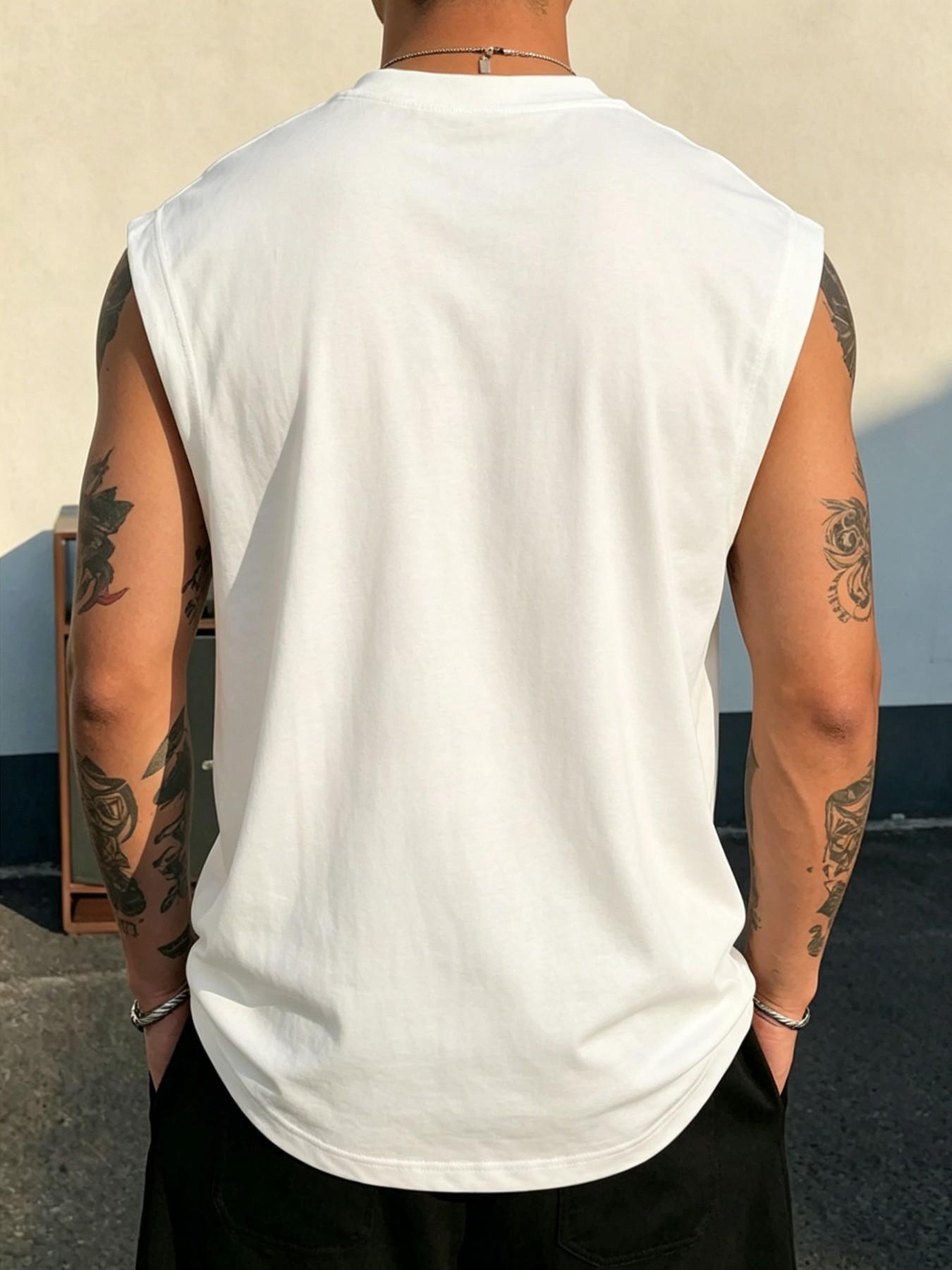 New York Print Sporty Tank Top, Casual Long H-Type Fitted Graphic Tee, Unisex Summer Wear for Home & Outdoors