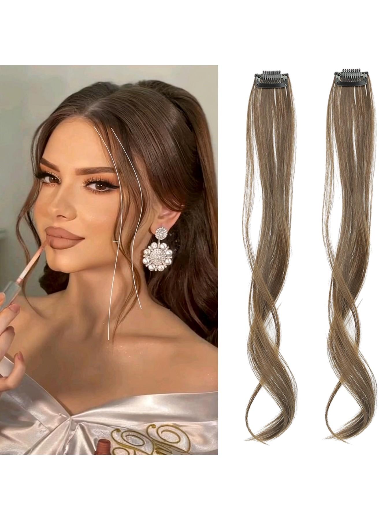 Dragon Whisker Bangs Synthetic Hair Clip, Slight Curl, Natural Face Shape, Suitable for Women, Daily Wear, Short Wigs, All Seasons