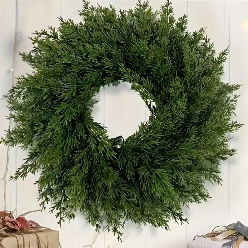 2pack Christmas Berry Pine Wreath, Artificial Norfolk Spruce, Indoor/outdoor Decoration, Perfect for Doors, Walls, Windows, Porches
