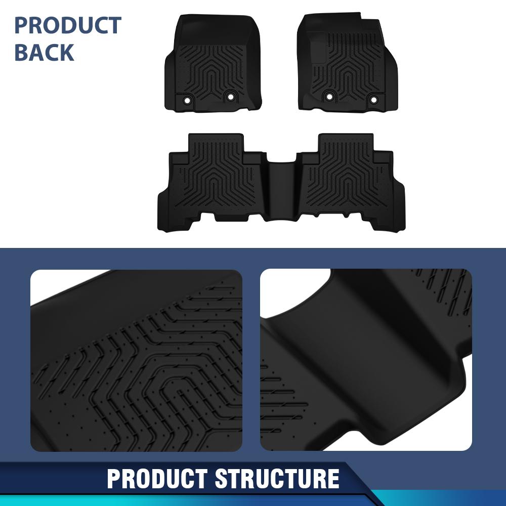 CROSSDESIGN TPE Floor Mats Liners All Weather Waterproof Durable Floor Mats Fit For 2014-2023 Toyota 4Runner Lexus GX460 Car Accessories Floor mats