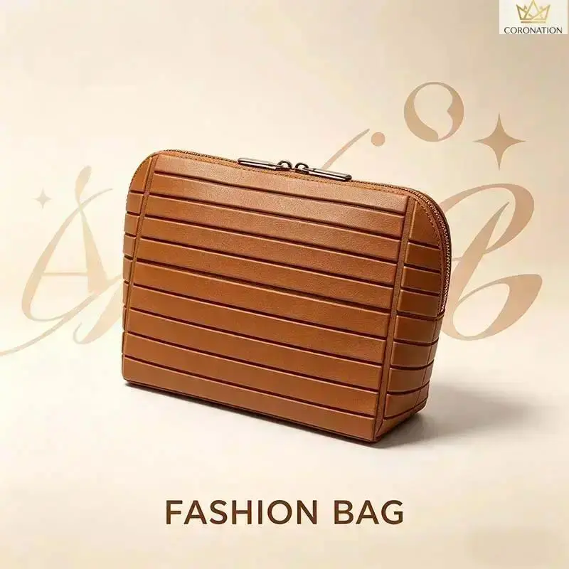 Women's Striped Recycled Large-Capacity Waterproof Standing Makeup Bag - Camping Travel Toiletry Organizer with Multiple Compartments, Brush Holder, Foldable Design, Durable Zipper