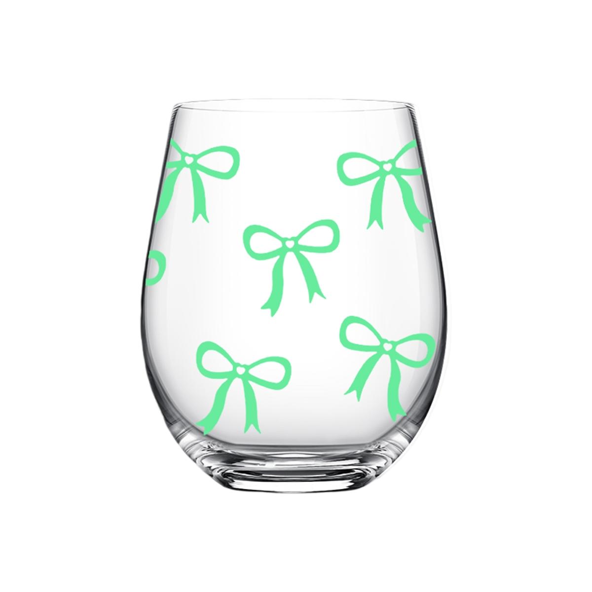 Bow Pattern Stemless Wine Glasses Set, No Stem Wine Glasses, 1/4-Pack, 18oz/540ML Transparent Wine Cups, Ideal for Restaurants & Daily Use