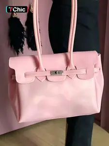 Clear Beach Bag for Women, Jelly Tote Bag Tote Bag, Lightweight Work Shoulder Bag, Handbag Cruise Vacation Essentials