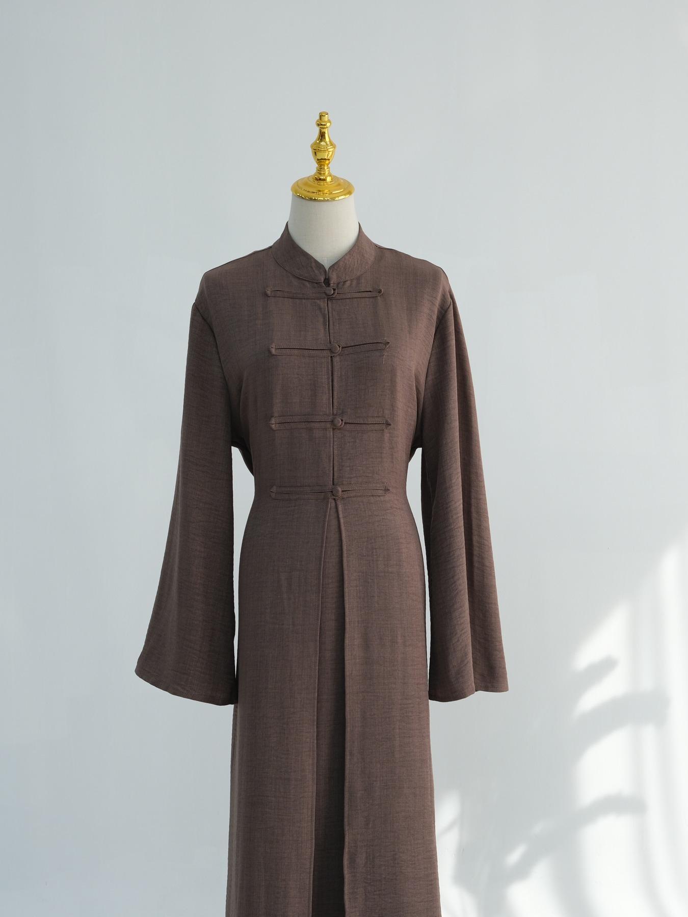 Women's Ramadan Muslim Abaya Solid Color Elegant Cardigan + Long Sleeve Dress Set, Casual Slim-Fitting Two-Piece, Modest Muslim Outfits, No Hijab Included