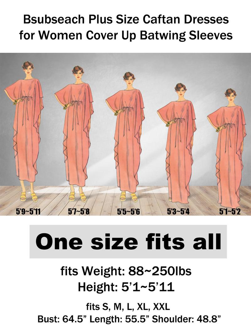 Bsubseach Women Ethnic Print Kaftan Dress , Plus Size All Over Print  TunicDress, Boho Casual V Neck TunicDress for Women, Women's Plus Cover Up,Mrs. Roper Kaftan ，bubu，mumu，Casual Womenswear Maxi Modesty Muslim Clothing Baggy