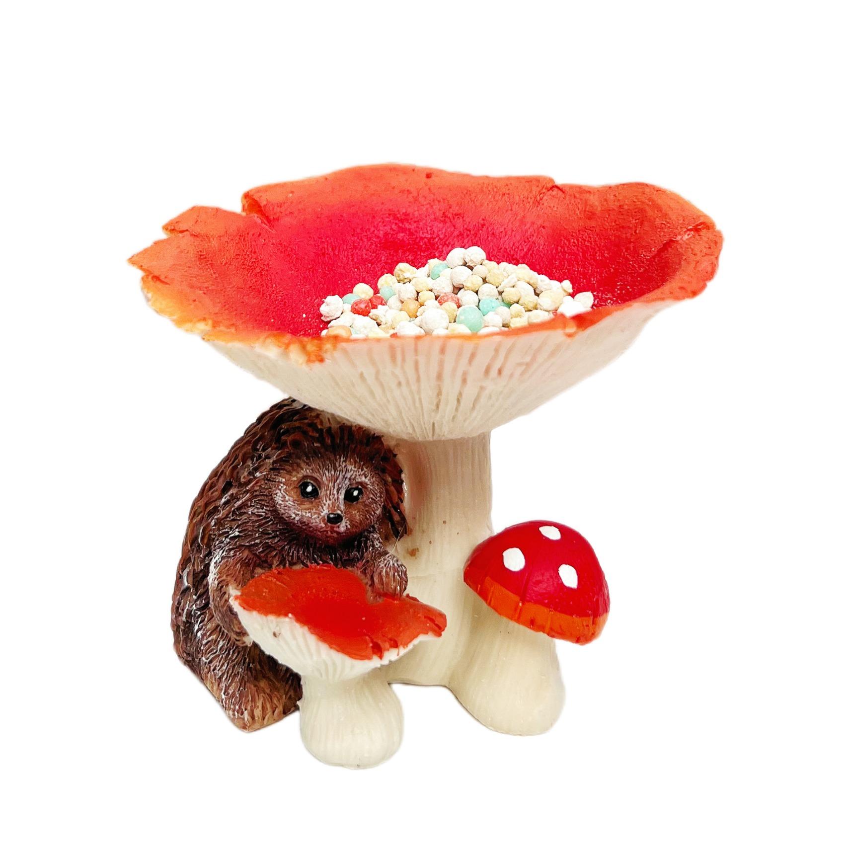 Creative Hummingbird Feeder, Mushroom-Shaped Outdoor Pet Feeder, Ground-Standing Garden Decoration, Ideal for Landscape Enhancement