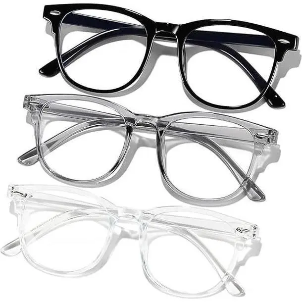 Blue Light Gaming Glasses Anti-Glare Lightweight Flexible TR90 Frame Eyeglasses for Digital Screen Time, Reading & Phones, Reduces Eye Strain, Stylish & Casual for Men & Women