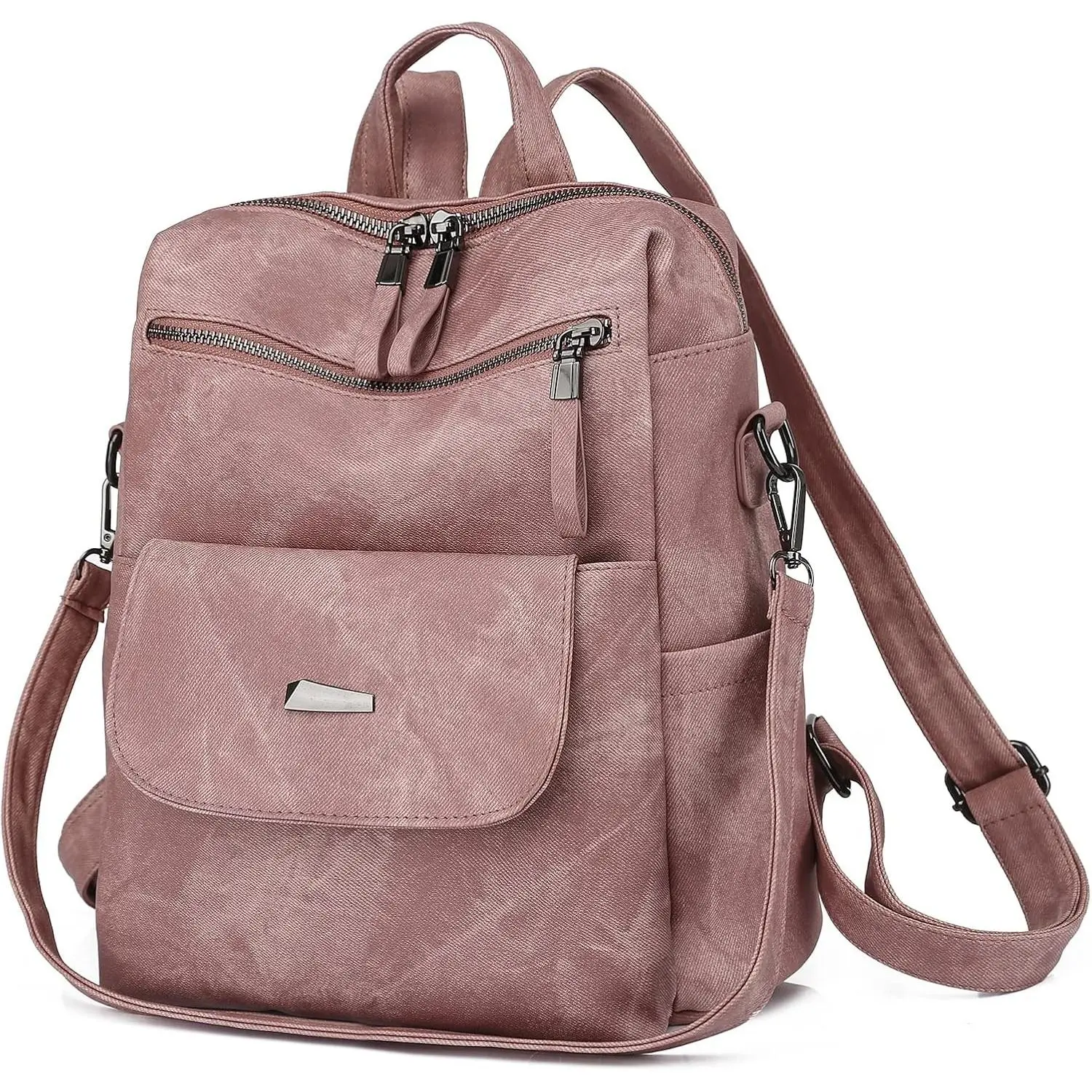 Small Leather Backpack Purse for Women Waterproof Anti-theft Shoulder Bag Handbag(Gift)