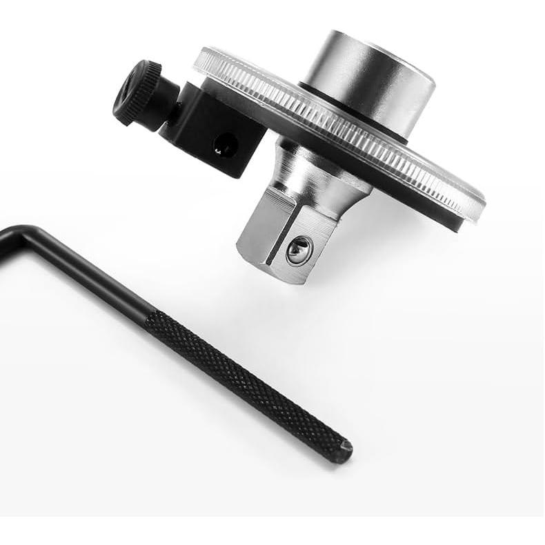1/2 Inch Torque Wrench Angle Gauge Tool, 360° Adjustable 1/2" Drive Torque meter Wrench Set, Professional Measure Tool