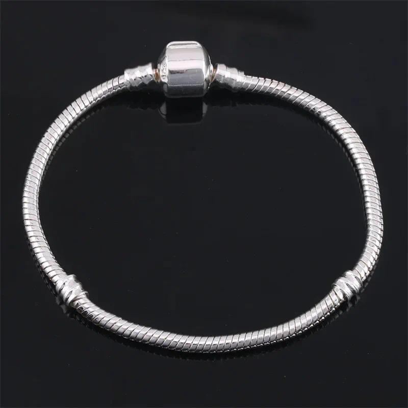 New 925 Sterling Silver Snake Chain DIY Charm Bracelet for Women Gift Jewelry with Bracelets for Women браслет серебряный