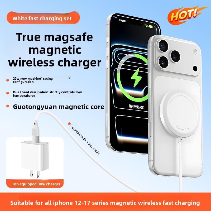25W Magnetic Wireless Charger with 25w Power, Ultra Slim Fast Charging Dual-Use Car Dashboard & Desktop Charging Station Compatible with iPhone Smartphones & Universal Devices crossbody strap