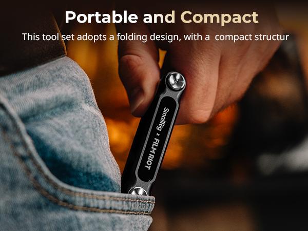 SmallRig x FILM RIOT Folding Tool Set with Screwdrivers and Hex Key Wrenches, Multiple Angle Positioning, Portable and Compact Design