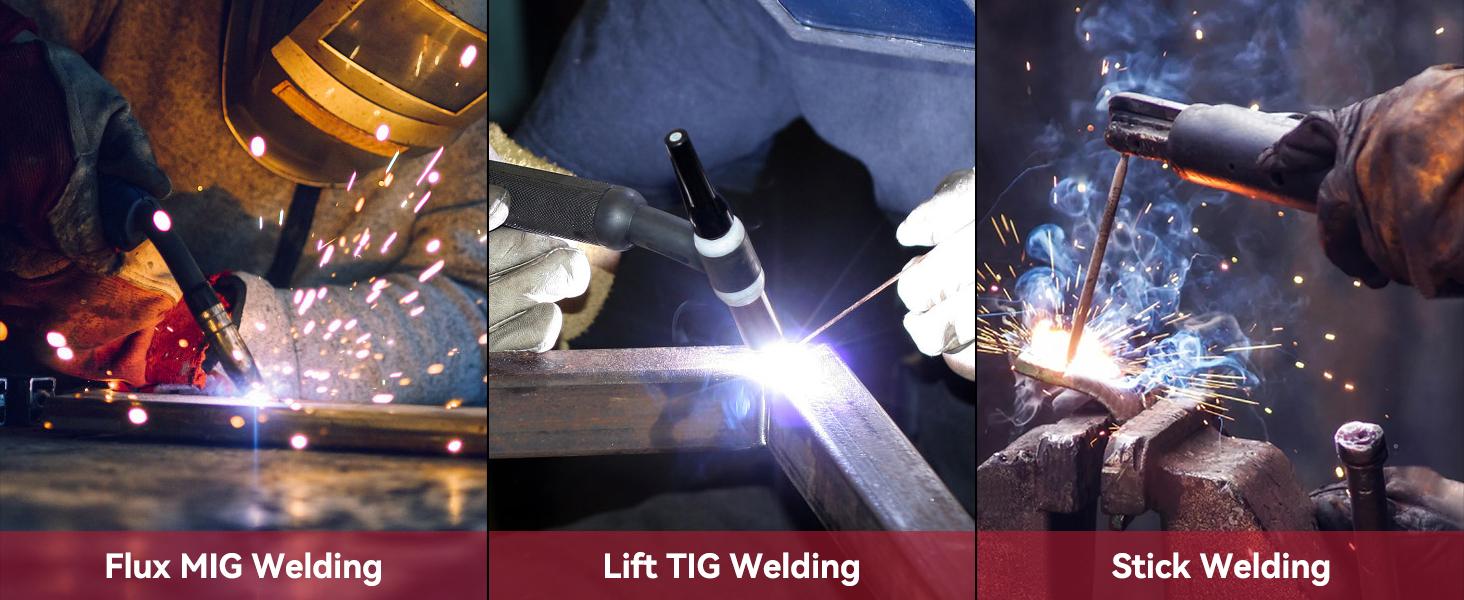 ARCCAPTAIN MIG130 130A MIG Welder 110V Flux Core 3 in 1 Welding Machine with Synergy IGBT Inverter Portable Gasless Welder for Home DIY Projects and Heavy Duty Welding Tasks Black Friday and Cyber Monday Deal, Ideal Gifts for Men/Dad