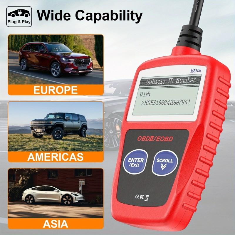 Professional Code Reader and Scanner Tool, Clear Fault Codes, Real-Time Data Stream, Enhanced Engine Fault Code Detection