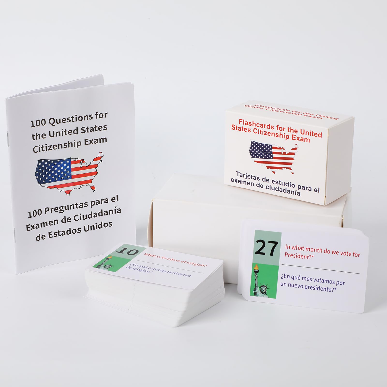 Tarjetas para La Ciudadania 2025 De Las 100 Preguntas,U.S. Citizenship Flash Cards 2025 - English/Spanish , US Civics Test Flash Cards Combo Set,Set with Bilingual Booklet Tarjetas para La Ciudadania 2025 De Las 100 Preguntas,U.S. Citizenship Flash Cards 2025 - English/Spanish , US Civics Test Flash Cards Combo Set,Set with Bilingual Booklet