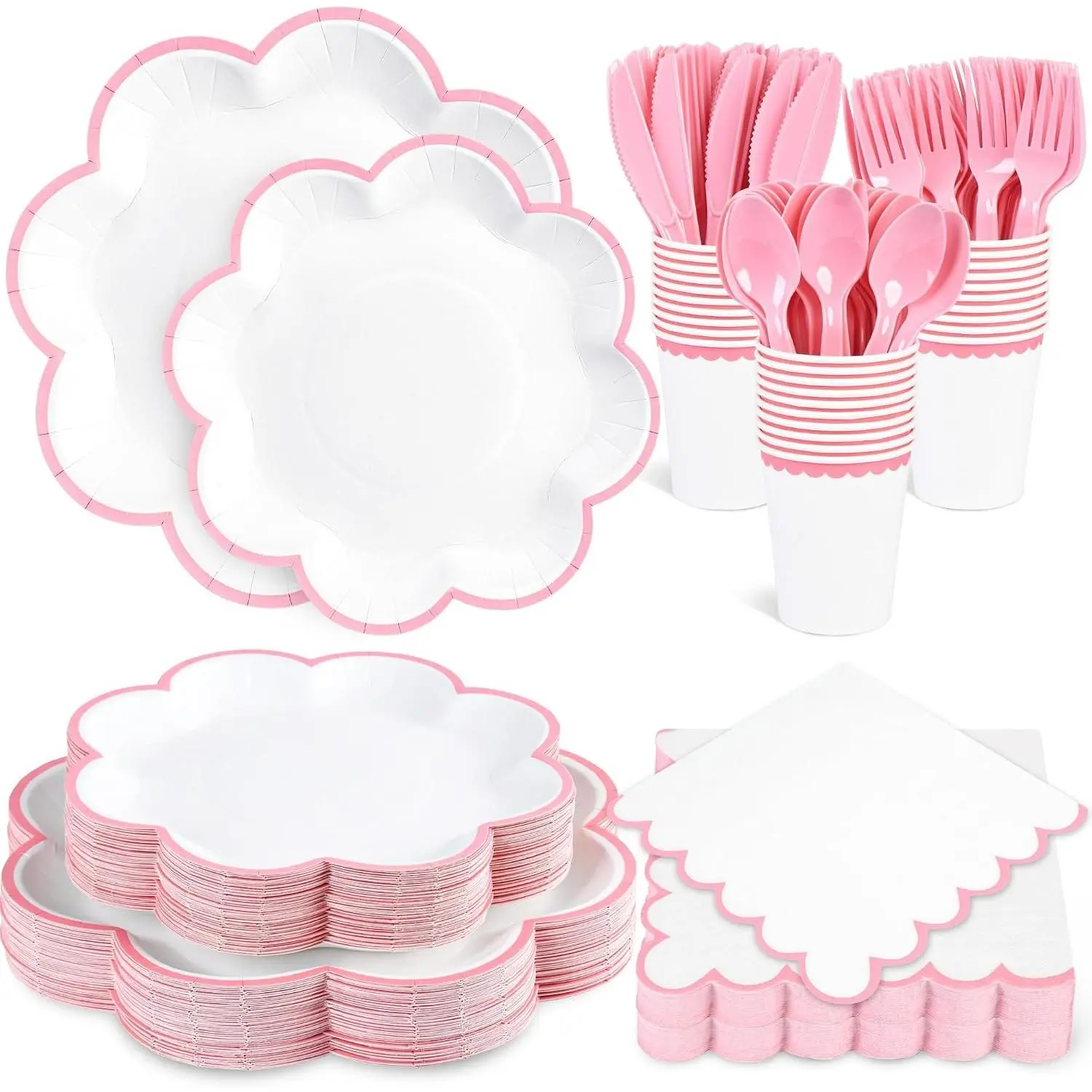White with Pink Edge