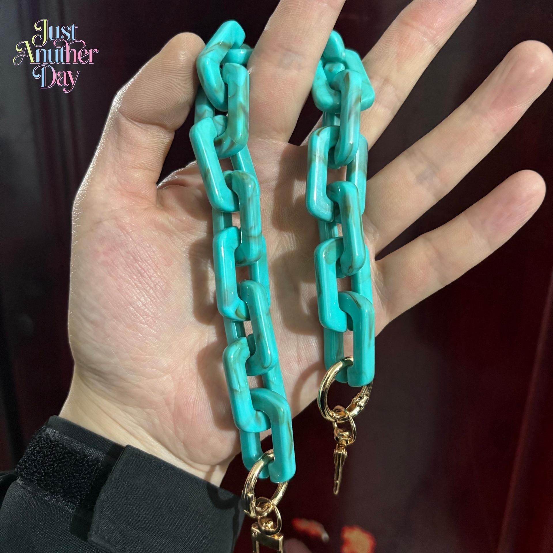 Acrylic Resin Bag Chain Strap, Multi-Use Chunky Link Chain for Handbags, Glasses, Phones & Keys, Colorful Fashion Accessory