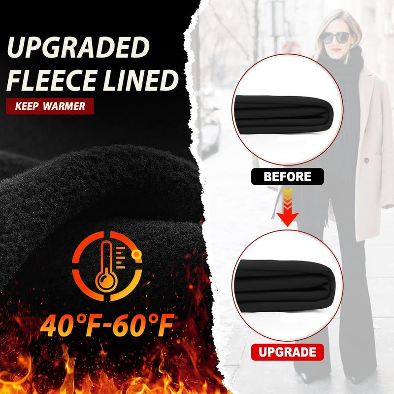 3PCS Women's High Elastic Breathable Pants With Side Pockets, Flared Leg, High Waist, Tummy Control, Soft & Comfortable Fleece Lined Yoga Trousers, Outdoor Running Workout For Autumn/Winter